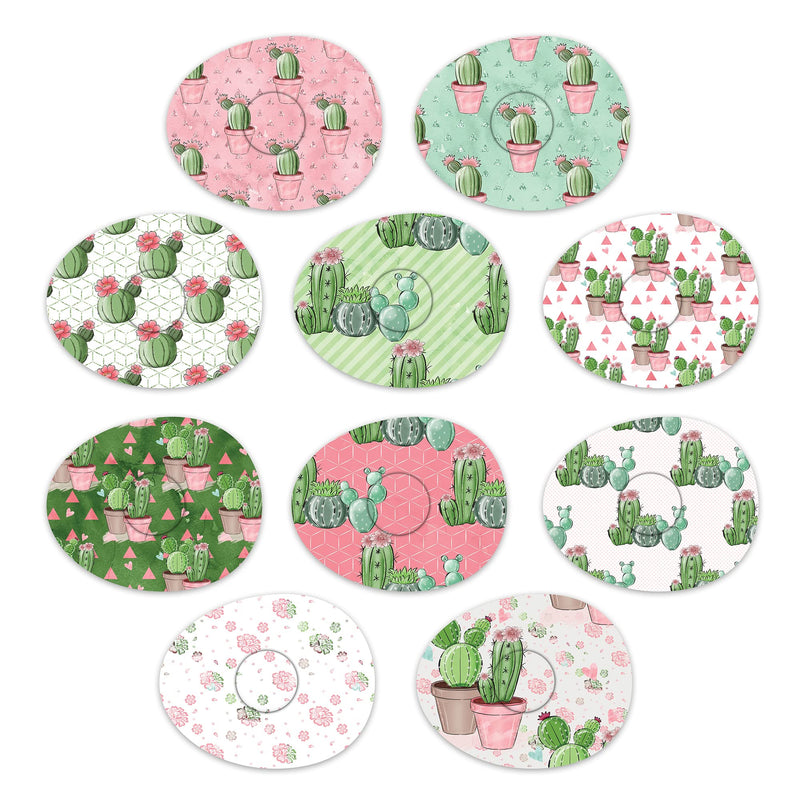 [Australia] - Rockadex - Freestyle Libre Sensor adhesives, Custom-Designed Freestyle Libre Patches, Diabetic Supplies Mix 10 Pack Cacti 