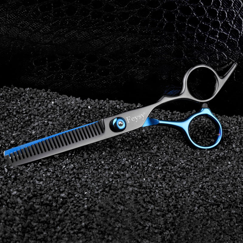 [Australia] - Thinning Scissors Hairdressing Blending Shears, Fcysy Professional Hair Thinning Scissors Texturizing Scissors Hairdresser Hair Thinner, Thinning Shears Kit with Comb Barber Haircut Scissors Set Blue Thinning Scissors 