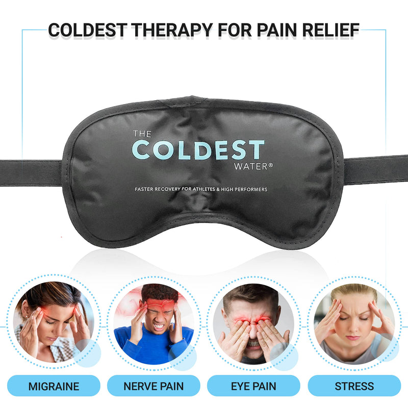 [Australia] - Coldest Cooling Eye Mask Gel Eye Mask Reusable Cold Eye Mask for Puffy Eyes, Eye Ice Pack Eye Mask with Soft Plush Backing for Dark Circles, Migraine, Stress Relief Black 