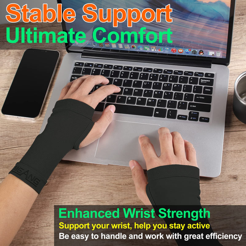 [Australia] - MGANG® Wrist Support Sleeves, 1 Pair Wrist Compression Gloves for Unisex, 20-30 mmHg Wrist Brace Support for Carpal Tunnel, RSI, Tendonitis, Sprains, HandInstability, Pain Relief, Black S Small(1 Pair) 