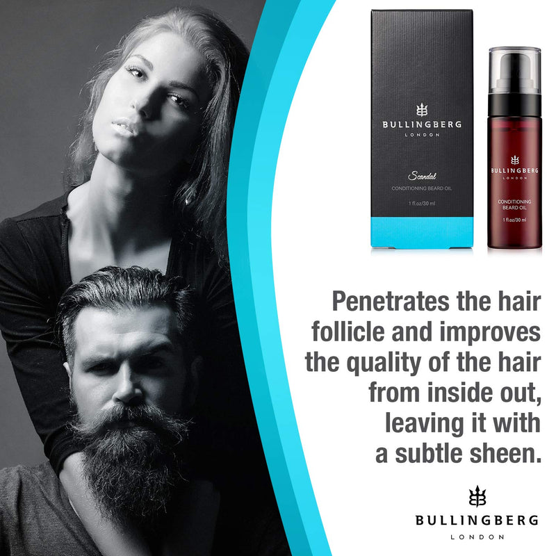[Australia] - Scandal Beard Oils 30ml by Bullingberg - Award-winning Beard Oil For Men, Fragrance Notes Include Amberwood, Musk, Raspberries, Oud, Sandalwood, Tobacco Leaf and Tunisian Orange Flower, Made in UK 