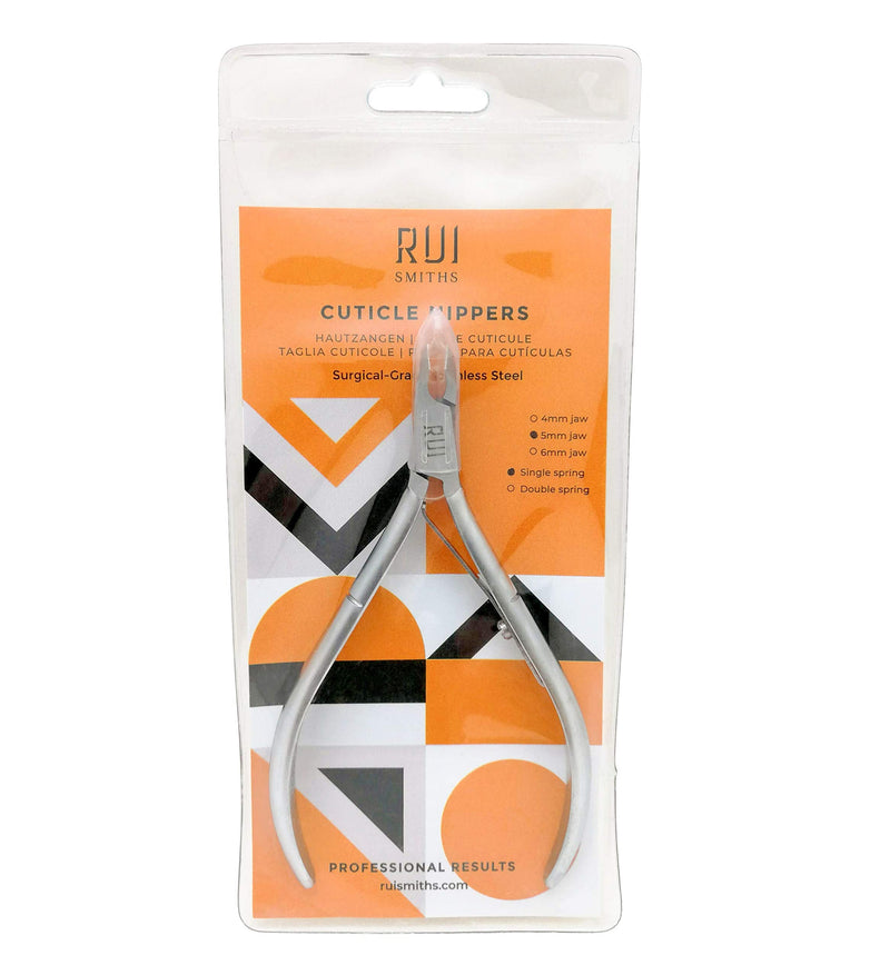 [Australia] - Rui Smiths Professional Cuticle Nippers | Precision Surgical-Grade Stainless Steel Cuticle Trimmer, French Handle D01 (Single Spring 4mm Jaw) Single Spring 4mm Jaw 