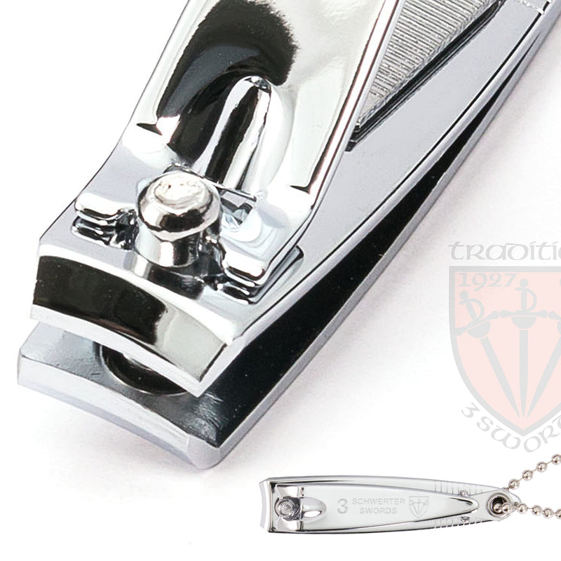 [Australia] - 3 Swords Germany - brand quality 2 piece manicure pedicure grooming kit set FINGER & TOE NAIL CLIPPER in synthetic leather case - Made by 3 Swords (6721) SILVER 