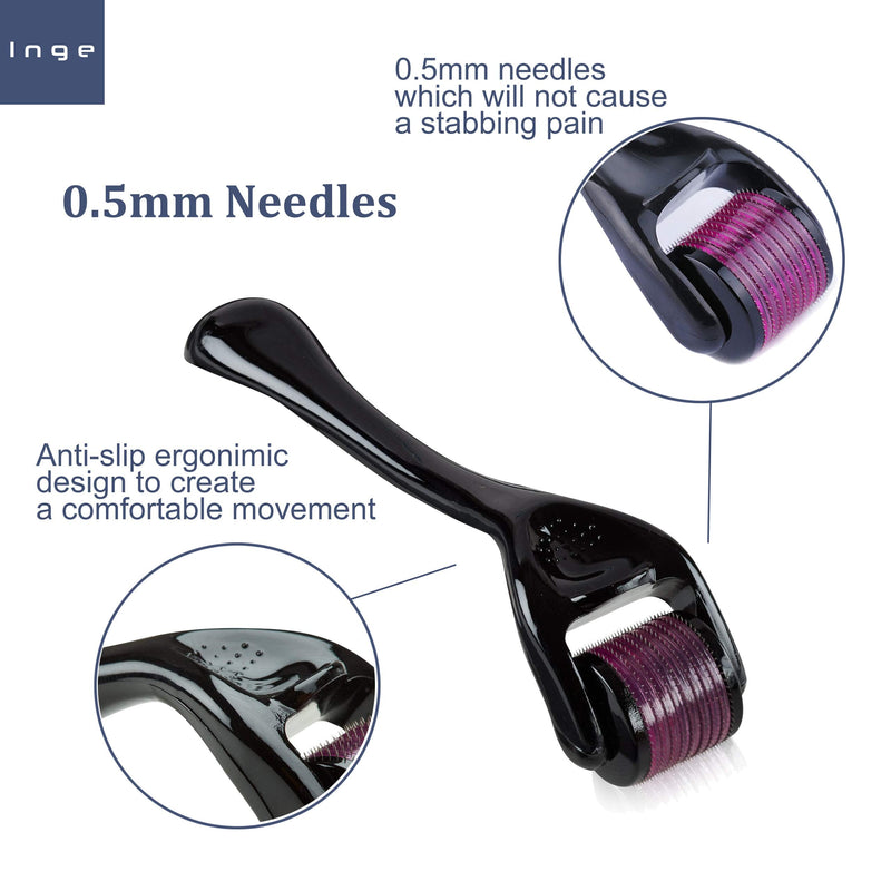 [Australia] - Inge Derma Roller | Microneedling Roller | Micro Needle Skin Roller | Beard Derma Roller | Stretch Mark/Anti Ageing/Micro Derma Roller | 0.5mm 540 Needle Roller 