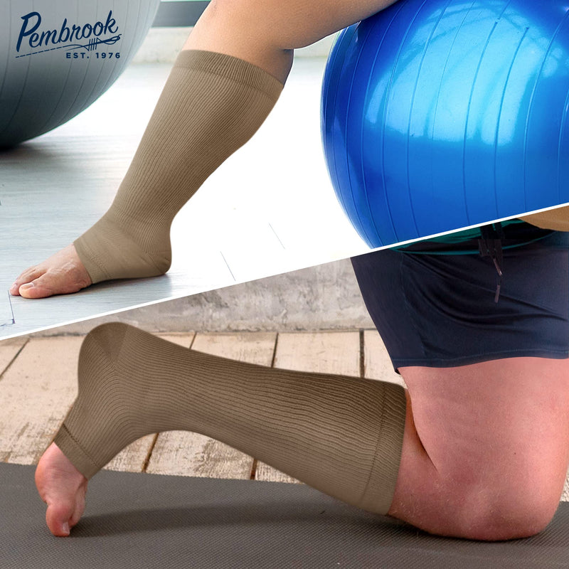 [Australia] - Pembrook Plus Size Compression Toeless Socks and Sleeves Bundle 