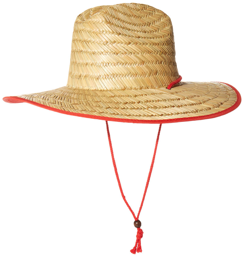 [Australia] - Lifeguard Straw Hat | Professional Beach Guard Red Sun Cap Men Women Costume Uniform One Size 
