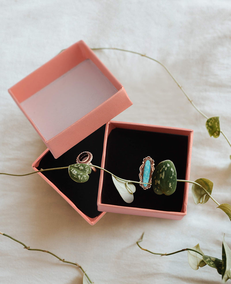 [Australia] - Kraft Ring Earring Box, Dedoot 30 Pcs Small Ring Gift Box 2x2x1.2 Inch Square Cardboard Jewelry Gift Box with Velvet Cushion, Pink 