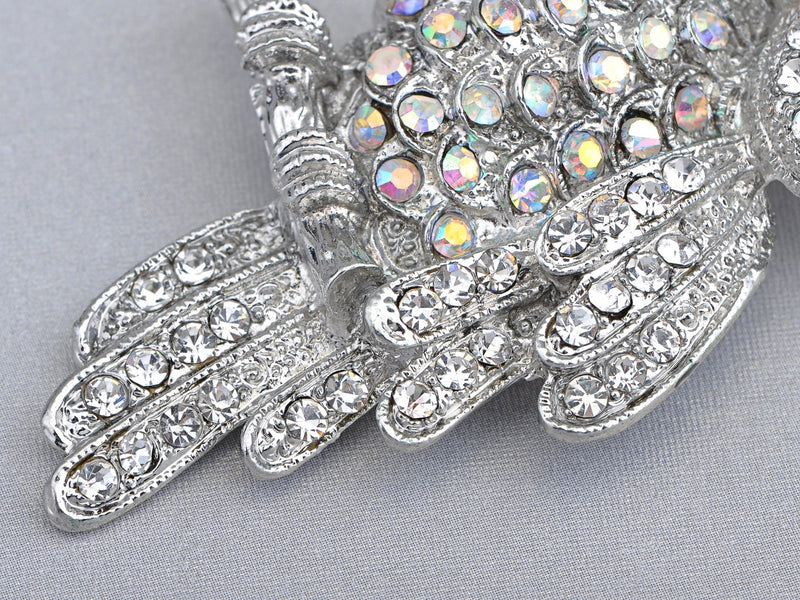 [Australia] - Alilang Antique Multicolored Crystal Rhinestone Perched Little Owl Branch Pin Brooch Silver 