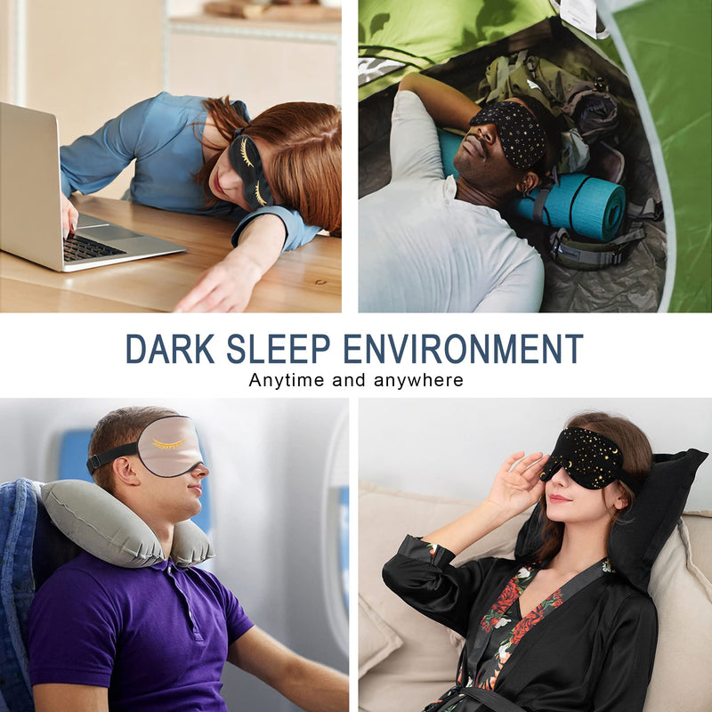 [Australia] - townssilk 2 pcs 100% Silk Sleep mask with Adjustable Strap,Comfortable and Super Soft Eye mask Including 2 pc liuing 2p5 