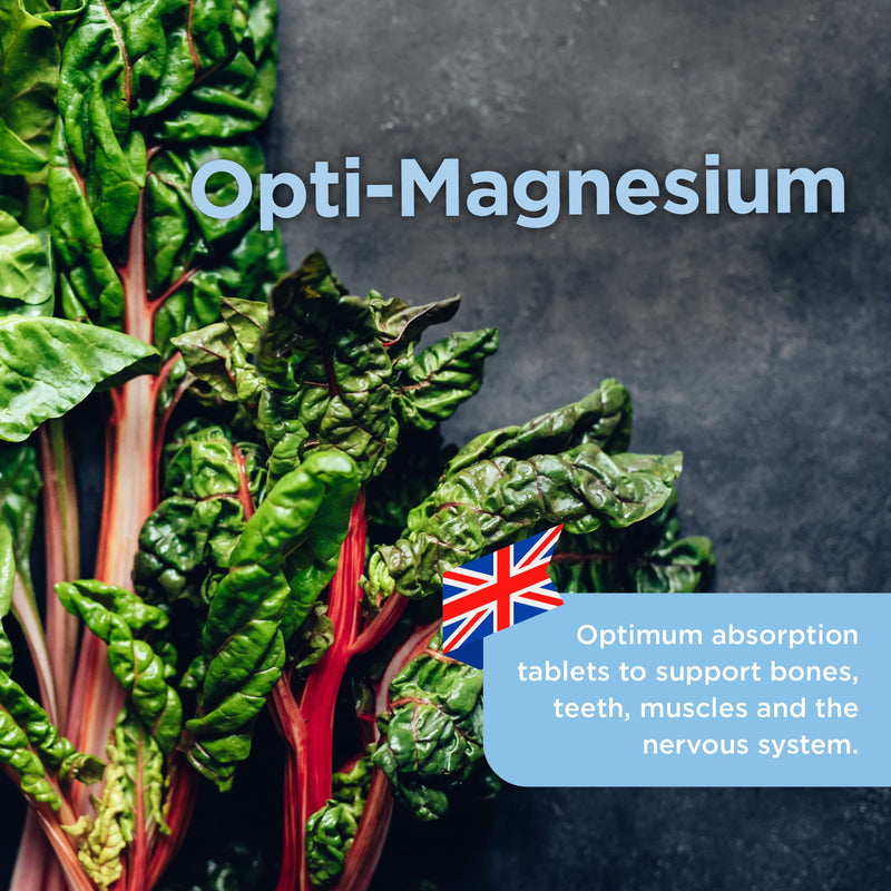 [Australia] - Healthspan Opti-Magnesium | 90 Tablets | for Bone & Muscle Support | Maintains Psychological Function and Nervous System | Easily Absorbed | Added Vitamin D3 | Inulin | Vegetarian 