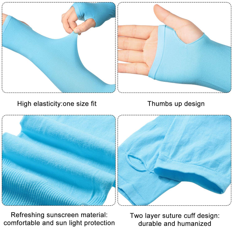 [Australia] - 8 Pairs Arm Shapers Set Upper Arm Compression Sleeve Slimming Arm Warps Arm Slimming Shaper for Woman Cooling Arm Sleeves Cover Sun Sleeves Cover with Thumb Hole 