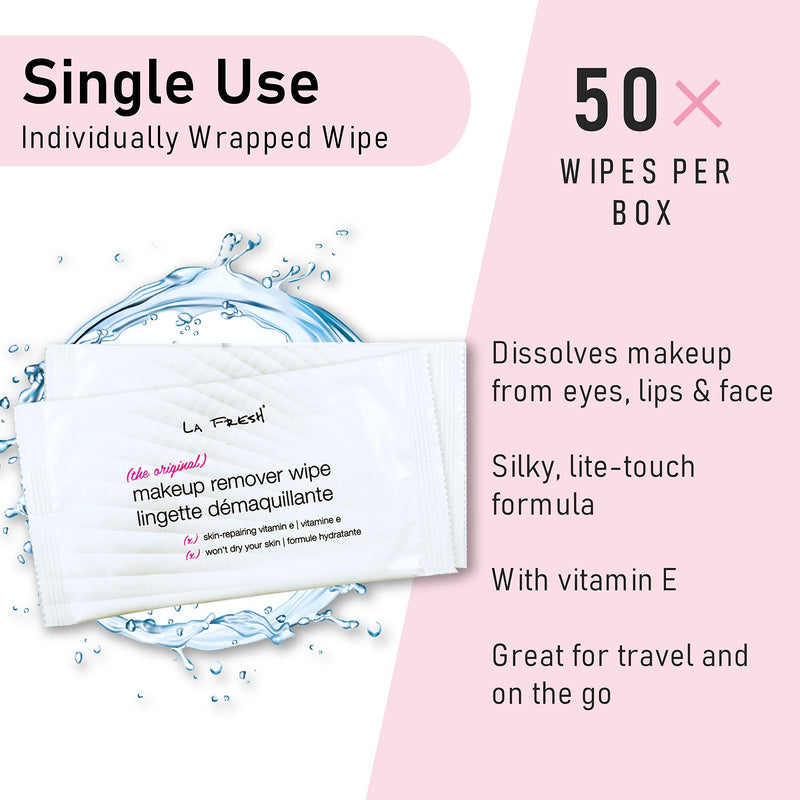 [Australia] - La Fresh Makeup Remover Cleansing Face Wipes Case of 50ct Facial Towelettes with Vitamin E for Waterproof Makeup 50 Count 