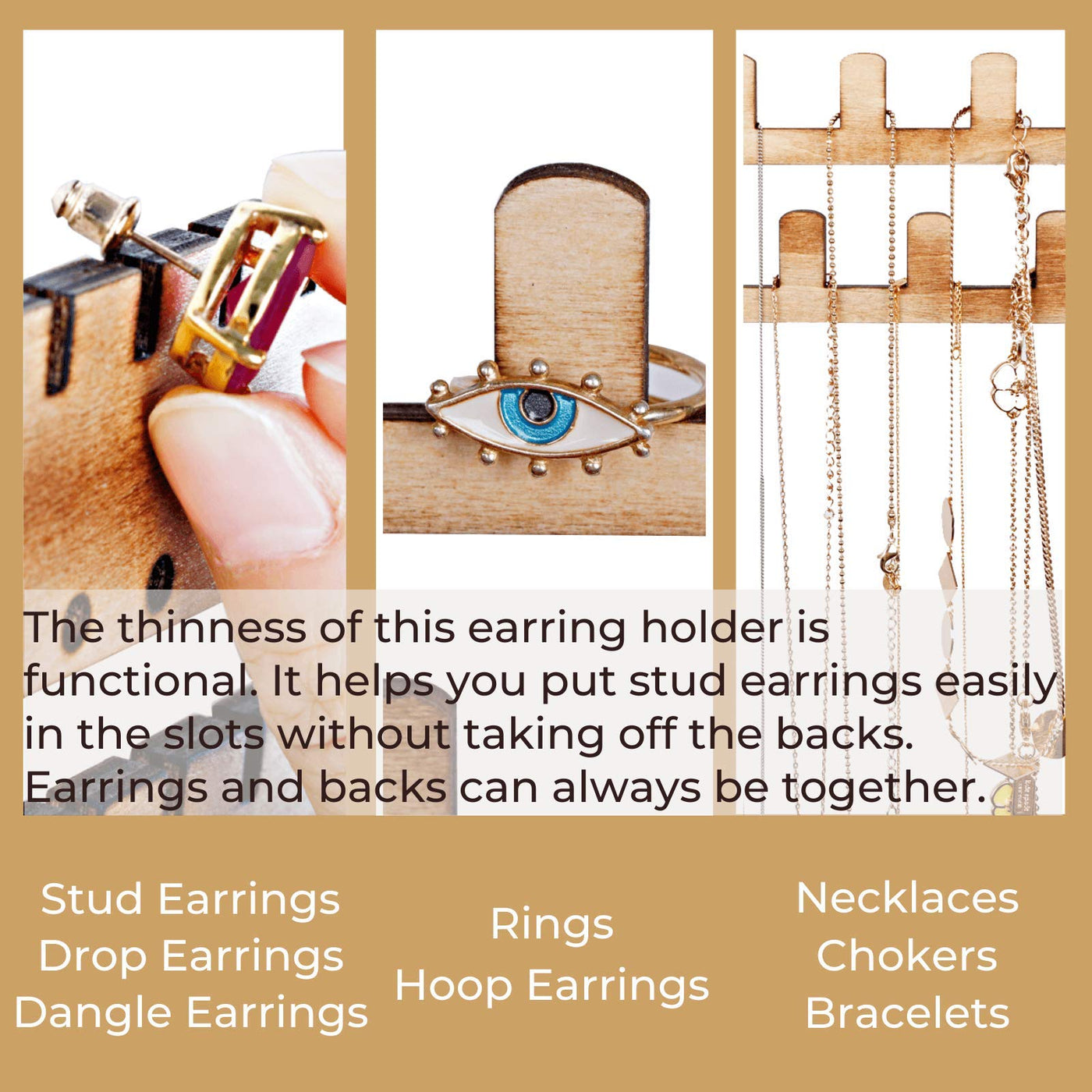 Ring Holder Jewelry Organizer, Dangle Earring Holder, Necklace Holder