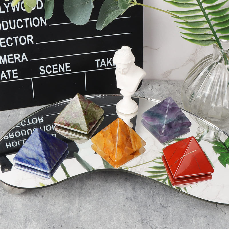 [Australia] - Hxswkk Citrine Crystal Pyramid Protection Gemstone Healing Crystal Tower Generator Orgonite Pyramid Figurines for Meditation Yoga Chakra Balance Positive Energy with Gift Box 