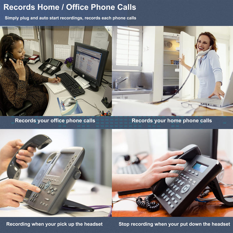 [Australia] - Mini Telephone Audio Voice Recorder with 32gb Memory, Landline Telephone Voice Recorder for Home & Office Analog Telephone System 