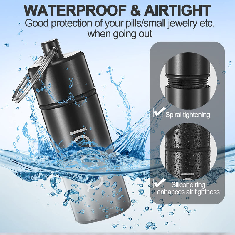 [Australia] - Discrete Small Objects and Spices Storage Tank Odor Proof Waterproof Sealing Small jar 2 Packages (Black） 