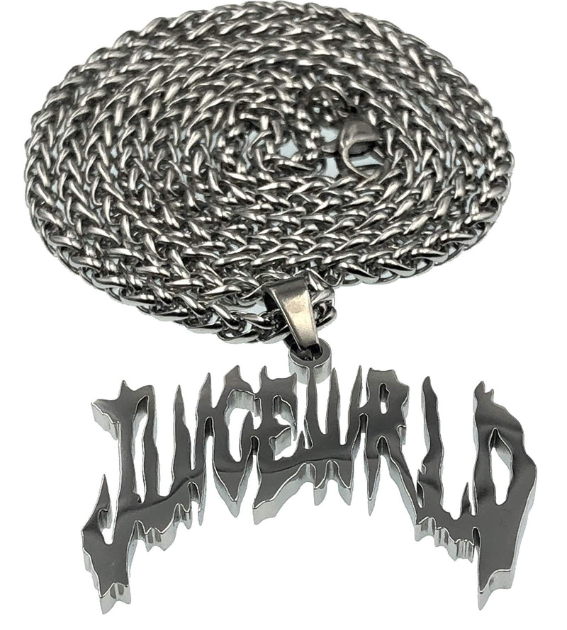 [Australia] - Ridetoxjx Jw Hip Hop Rapper Pendant Chain Necklace Silver 