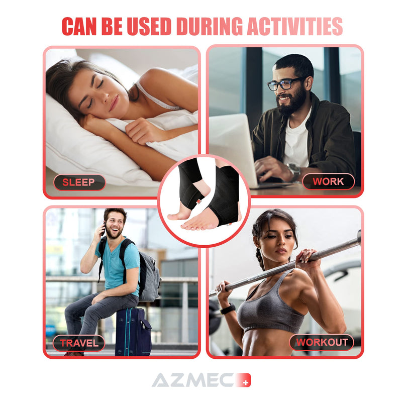 [Australia] - AZMEC Ankle Brace for Sprained Ankle – Adjustable Ankle Wrap for Sprains, Strains, Inflammation, Swelling, Pain, Ankle Braces for Women and Men - (Small) Small 