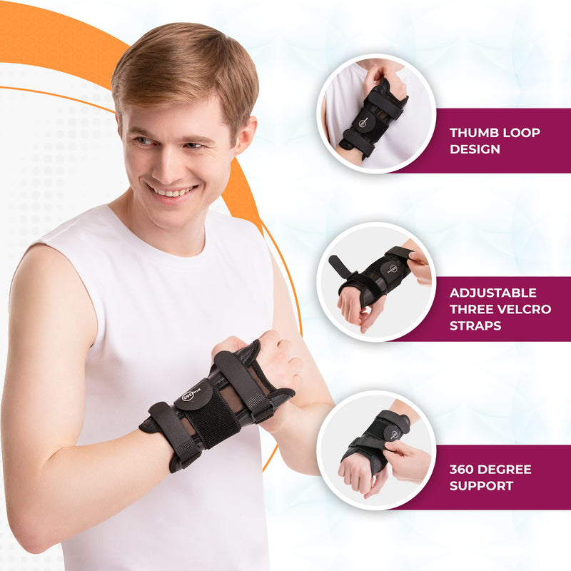 [Australia] - SNUG360 Wrist Support Brace - Breathable & Lightweight Wrist Brace for Carpal Tunnel, Tendonitis, Arthritis, Sprain & Fracture, Removable Aluminum Splint for Wrist Support, One Size Fits Most 