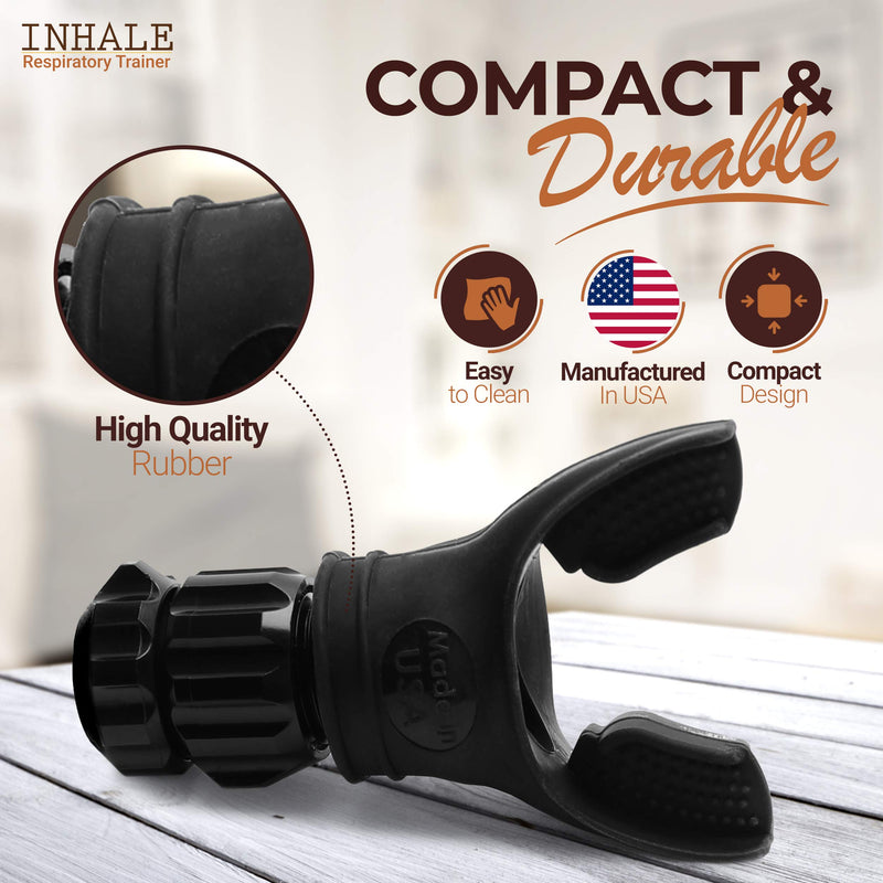 [Australia] - Inhale Respiratory Trainer Breathing Exercise Device - Compact Pure Silicone Lung Exerciser Device, Respiratory Muscle Trainer, Ideal and Adjustable for All, Easy to Clean 