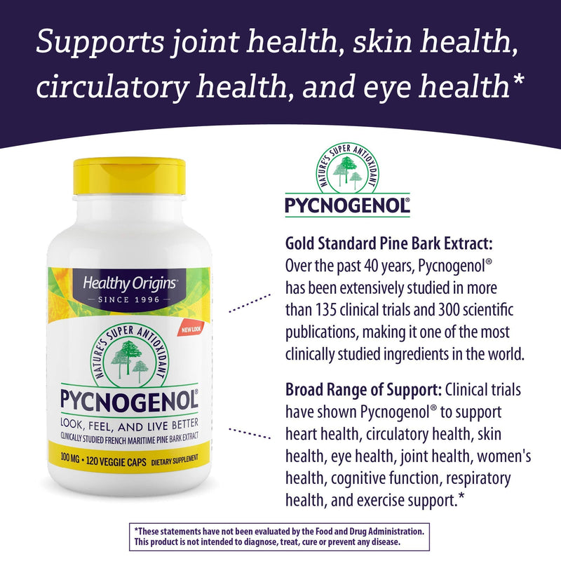 [Australia] - Healthy Origins Pycnogenol (Nature's Super Antioxidant) 100 mg, 120 Count 120 Count (Pack of 1) 