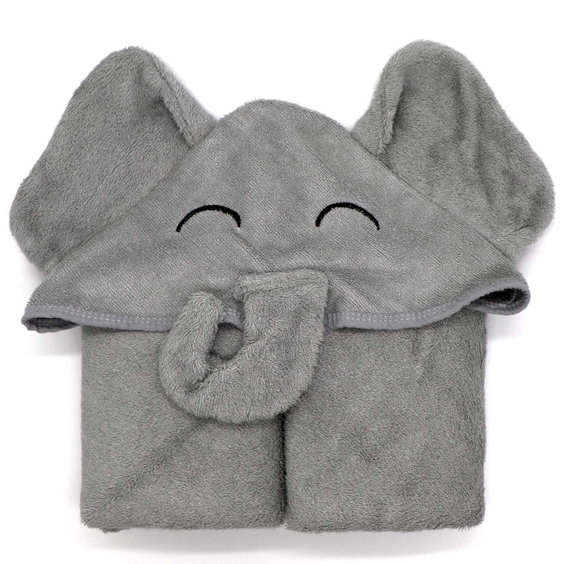 [Australia] - Organic Bamboo Hooded Baby Towel by Liname - Ultra Soft, Thick & Extra Absorbent Baby Towels with Hood for Newborns - Keeps Your Baby Warm & Cosy - Extra Large Baby Bath Towel for Infants & Toddlers Elephant 