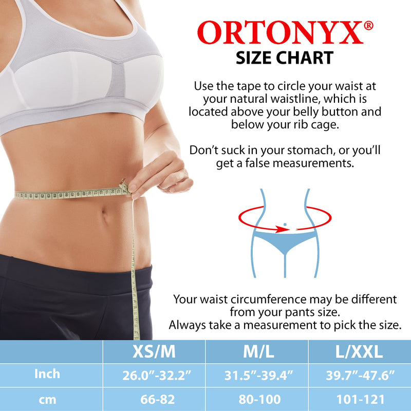 [Australia] - ORTONYX Lumbar Support Belt Lumbosacral Back Brace – Ergonomic Design and Breathable Material - XS/S (Waist 26"-32.2") Black XS/M (Waist 26"-32.2") 