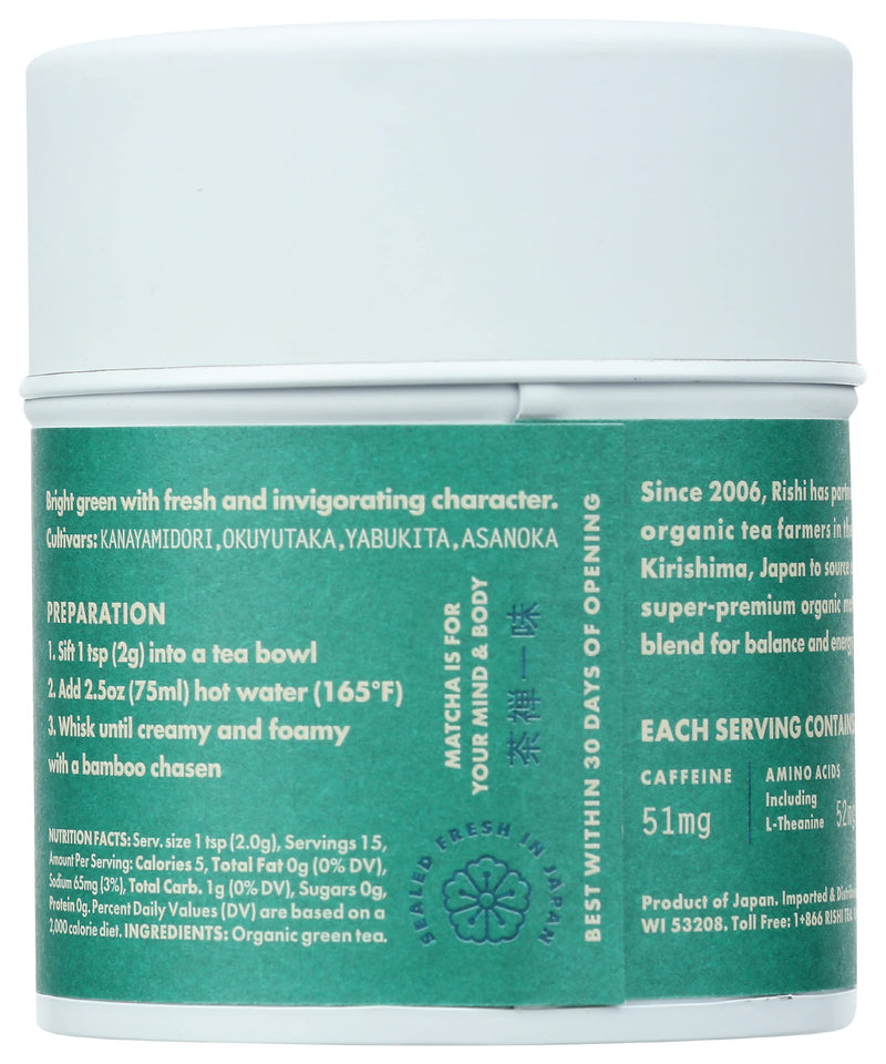 [Australia] - RISHI Organic Everyday Matcha Powder, 1.05 OZ 