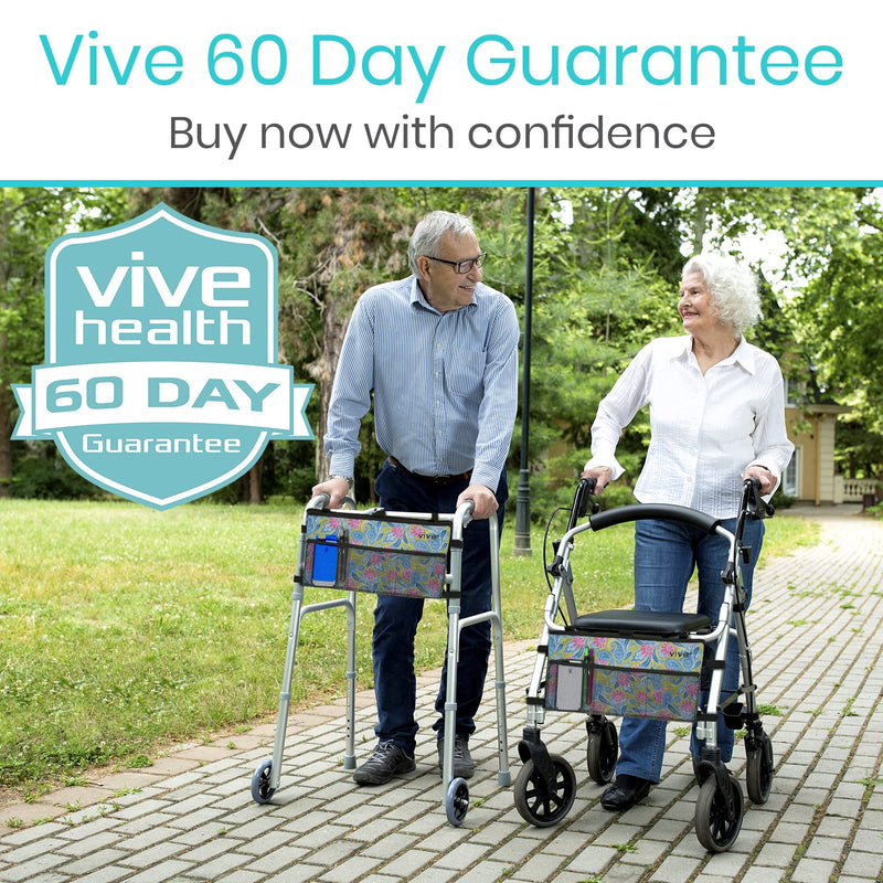 [Australia] - Vive Wheelchair Zimmer Frame Bag - Water Resistant Accessory Basket Provides Hands Free Storage for Folding Walkers - Attachment Fits Wide (Green Paisley) Green Paisley 