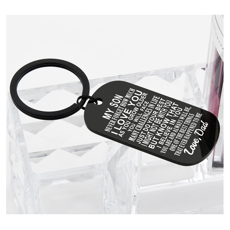 [Australia] - Mother Son Gifts Inspirational Keychain for Son Birthday Graduation Gifts Keychain for Teen Boy Black from Dad 