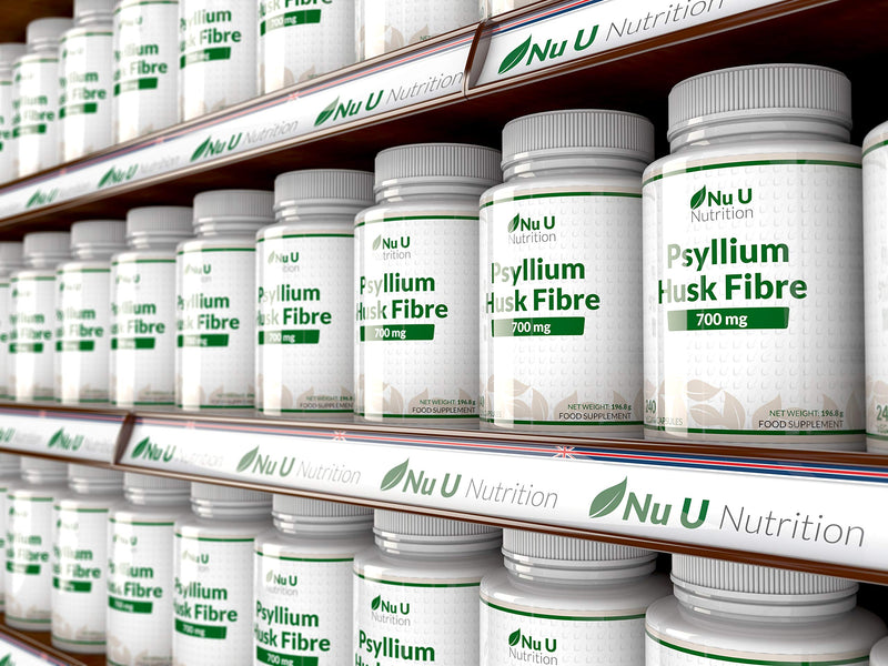 [Australia] - Psyllium Husk 1400mg - 240 Vegan Capsules - 700mg per Capsule - Natural Prebiotic Fibre Supplement from Plantago Ovata Seeds - Ispaghula Husk - Made in The UK 