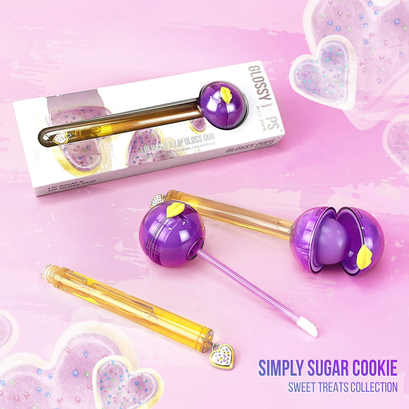 [Australia] - Glossy Pops Scented Clear Lip Balm & Clear Lip Gloss Combo | Sweet Treat Collection (Simply Sugar Cookie - Cookie Scent) Simply Sugar Cookie - Cookie Scent 