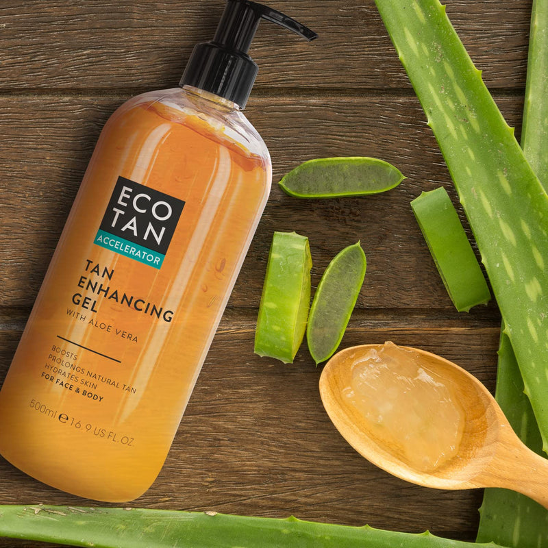 [Australia] - EcoTan Face and Body Tanning Accelerator Gel, Stimulating Natural Tan with Aloe Vera for Outdoor and Tanning Bed use, 500ml 