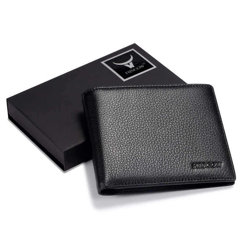 [Australia] - Bifold Wallet for Men, Italian Supple Genuine Leather Billfold with 3 Credit Card Slots and ID Window 