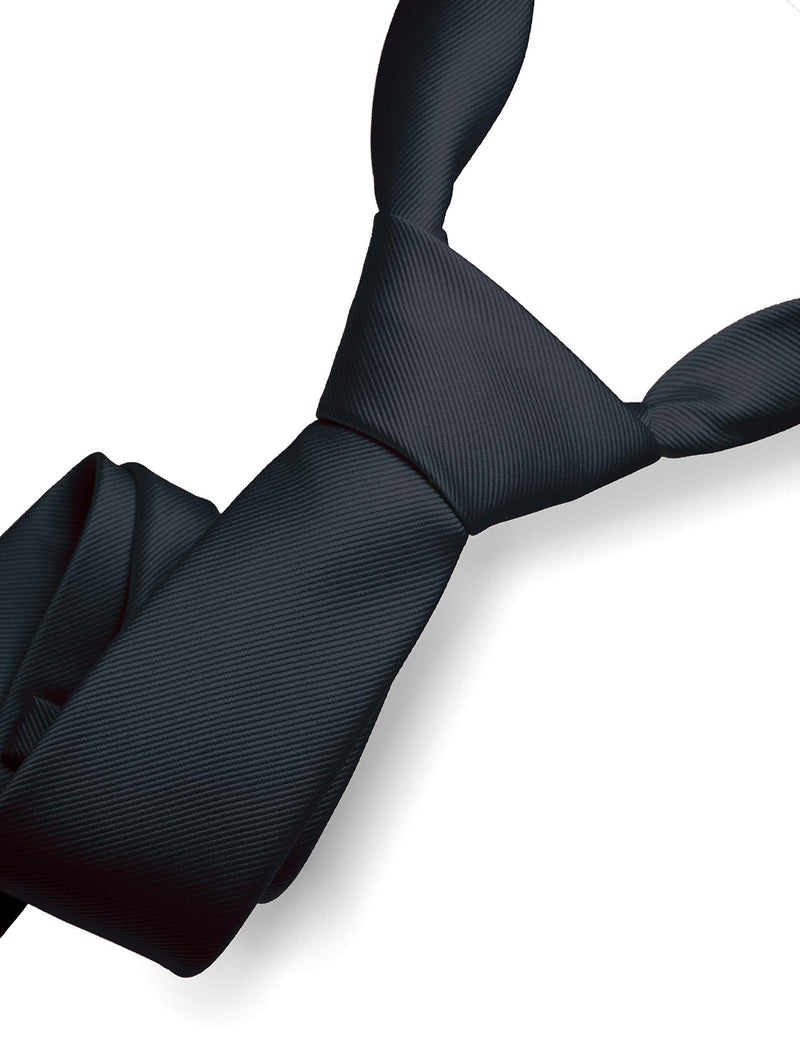 [Australia] - RBOCOTT Solid Color Tie Formal Necktie for Men Black 