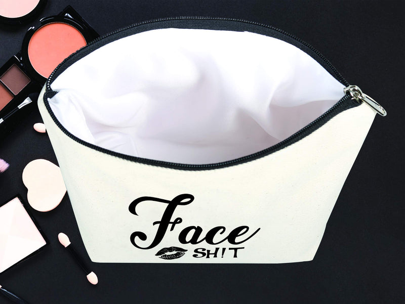 [Australia] - Funny Gift Makeup Bag Makeup Pouch Toiletry Bag For Women Teenager Girls | Wedding Bridal Emergency Kit For Bride Bridesmaid Gift | Anniversary Birthday wife Gift Face Shit Canvas Cosmetic Bag 