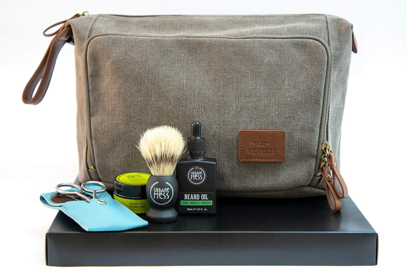 [Australia] - Vetelli Messner Vintage Canvas Toiletry Bag, Travel In Style, Waterproof Canvas Dopp Kits, Durable 