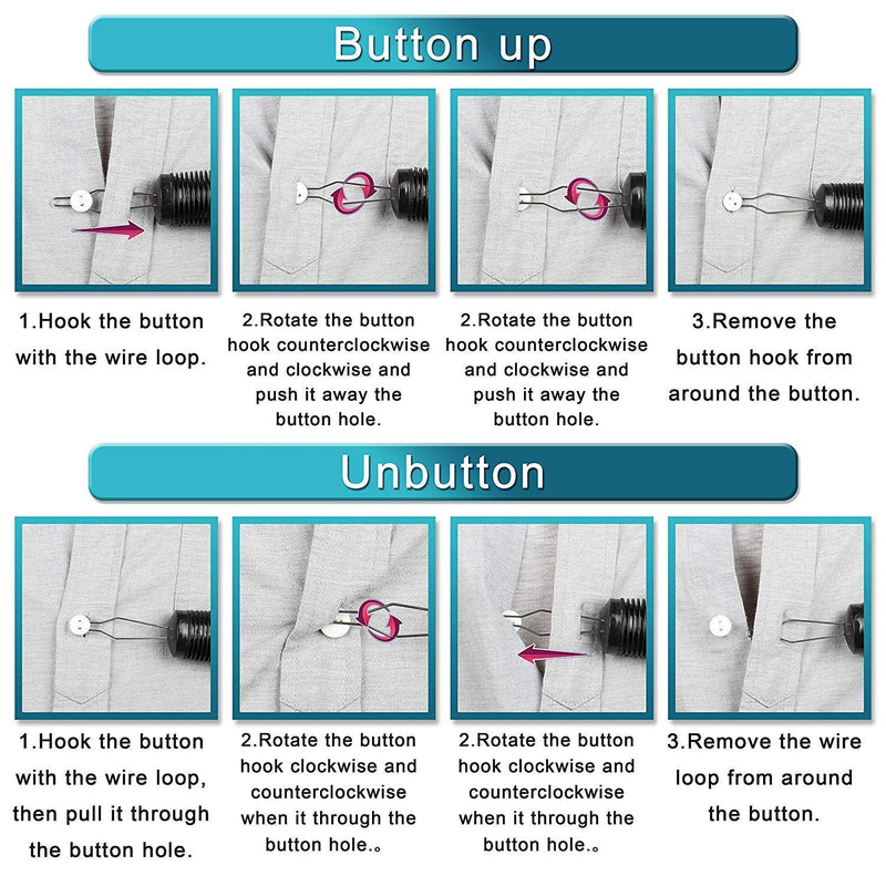 [Australia] - Button Hook and Zipper Pull One Hand Buttons aids Button Assist Device 