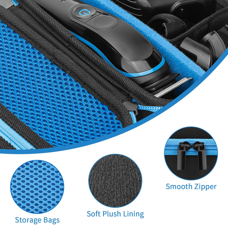 [Australia] - Yinke Case for Braun All in one Trimmer BT3221 MGK3021 MGK5280 MGK3221 BT5260 BT3240 MGK5080 Beard Trimmer and Hair Clipper, Travel Hard Case Carrying Protective Cover Storage Bag (Blue) Blue 