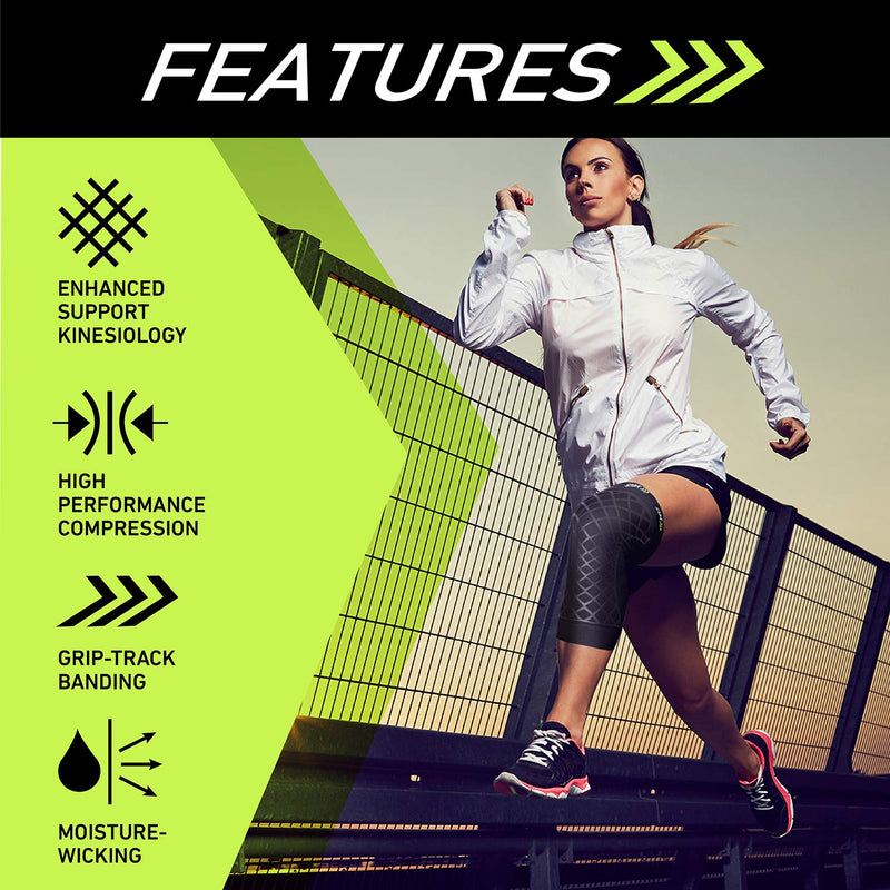 [Australia] - Spark Kinetic Knee Sleeve, Size Small – Provides Enhanced Support with Embedded Kinesiology Tape –Made with Moisture-Wicking Material –Knee Sleeve for Running, Weightlifting, Exercise, & Everyday Use 