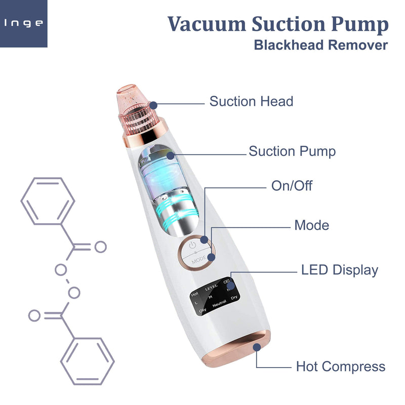 [Australia] - Inge Blackhead Remover/Blackhead Extractor/Pore Cleaner/Blackhead Suction Remover/Pore Sucker/Spot Vacuum/Pimple Remover/Nose Pore Vacuum/Pore Extractor - Includes Acne Removal Tools 
