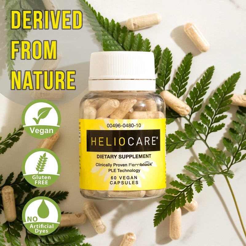 [Australia] - Heliocare Skin Care Dietary Supplement: 240mg Polypodium Leucotomos Extract Pills - Antioxidant Rich Formula with Fernblock and PLE Technology - 60 Veggie Capsules 