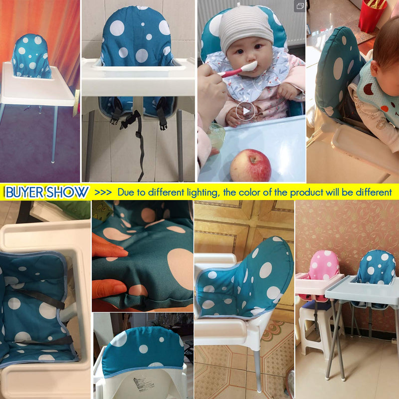 [Australia] - ZARPMA Seat Covers Cushion for Ikea Antilop Highchair,Washable Foldable Baby Highchair Cushion Cotton Padded Insert for Ikea Child Chair (Blue) Blue 