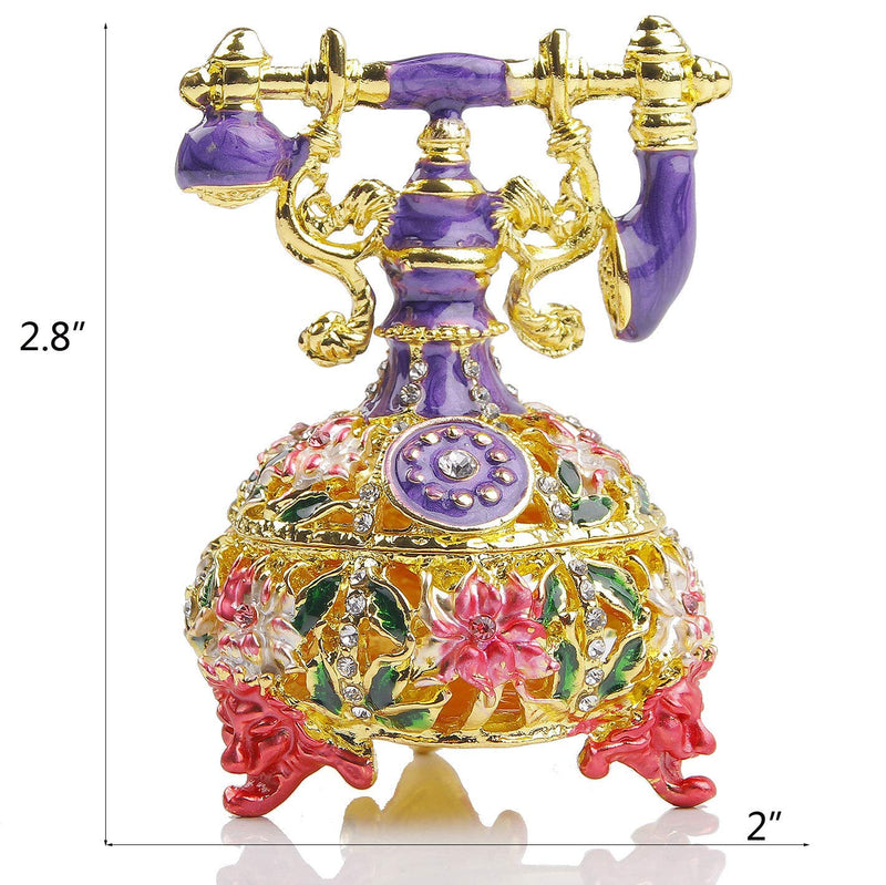 [Australia] - SEVENBEES Telephone Figurine Jewelry Trinket Box 