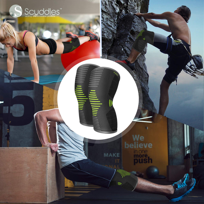 [Australia] - Scuddles Compression Knee Sleeve - Best Knee Brace for Meniscus Tear, Arthritis, Quick Recovery etc. – Knee Support for Running, Crossfit, Basketball and Other Sports 