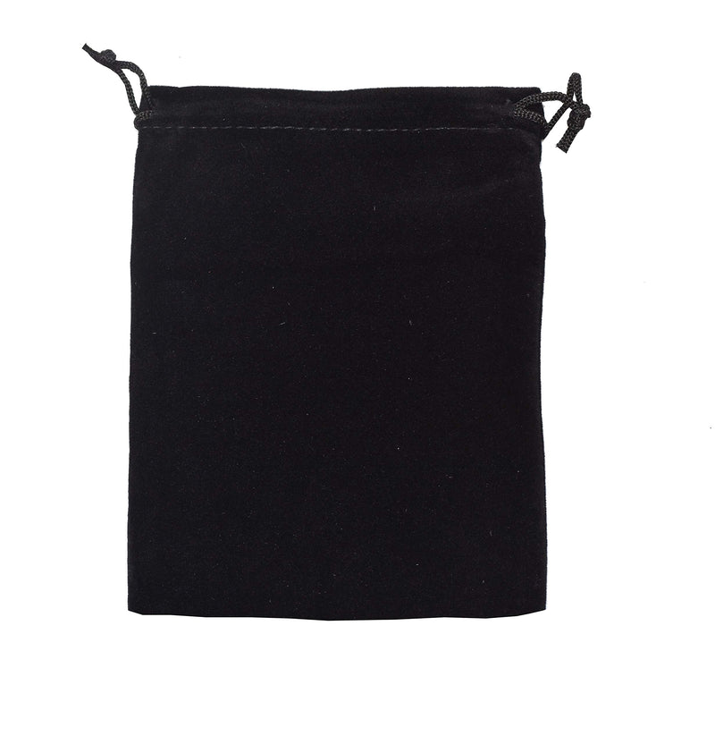 [Australia] - Velvet Bags with Drawstring for Jewelry, Gifts, Packaging; Cloth Plain Pouches by Mandala Crafts (Black, 4 X 5 Inches) Black 4 X 5 Inch 