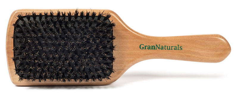 [Australia] - Boar Bristle Hairbrush for Women and Men - Natural Wooden Large Flat Square Paddle Hair Brush 