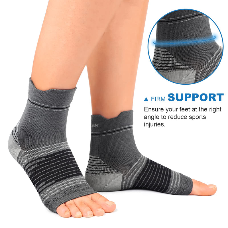 [Australia] - Plantar Fasciitis Sock (6 Pairs) for Men and Women, Compression Foot Sleeves with Arch and Ankle Support (Black, Gray, White, Medium) 2 Black+2 Gray+2 White(6 pairs) Medium (6 Pair) 