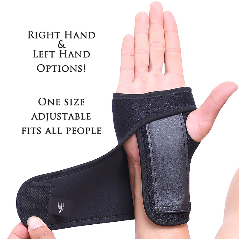 [Australia] - HiRui Wrist Brace, Wrist Support with Splints for Men Women Youth, Hand Support for Carpal Tunnel Arthritis Tendonitis Sprain Recovery Pain Relief, Fits Day&Night, Adjustable (One Size, Left Hand) One Size 