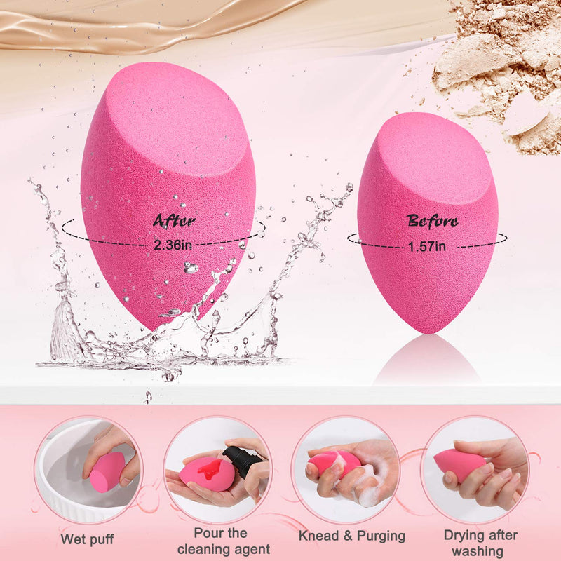 [Australia] - Makeup Sponge, Larbois 3-Pack Beauty Blender Foundation Blending Sponges Non Latex, Professional Beauty Applicator Set for Liquids, Concealer and Cream Make up (Blue+Pink+Orange) Blue+Pink+Orange 